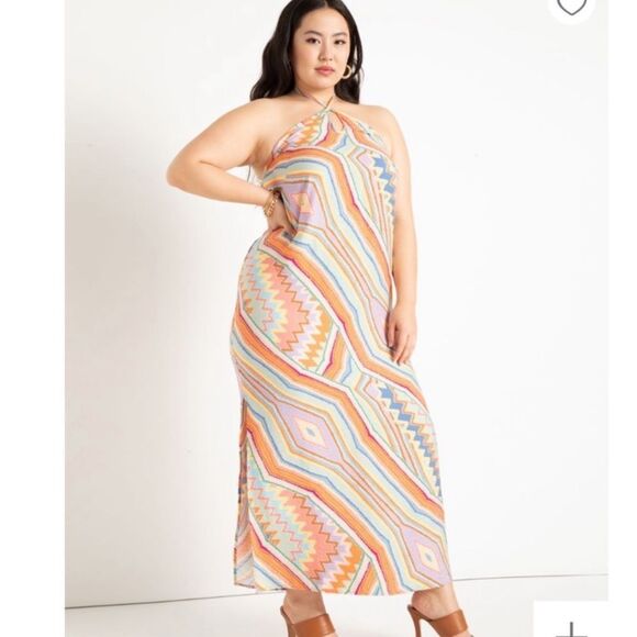 ELOQUII Long Halter Slip Dress - Hidden Gem - Picture 11 of 11